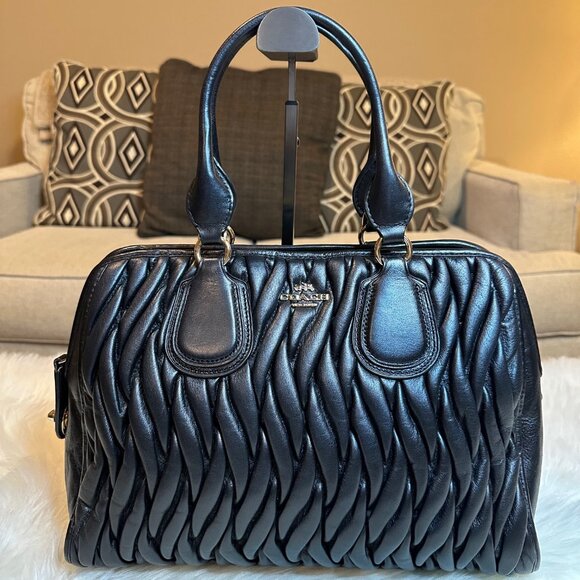 Coach Nolita Large Gathered Leather Satchel - Picture 2 of 12